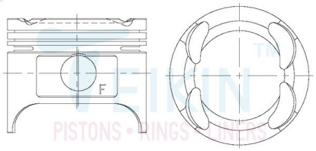 42218050 Поршні ремонт (+0.50мм) (к-кт на двигун) Mazda 2.0 (FE) TEIKIN підбір по vin на Brocar