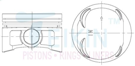 38202050 Поршні ремонт (+0.50мм) (к-кт на двигун) HONDA D16Y8-II TEIKIN підбір по vin на Brocar