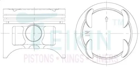 38173050 Поршні ремонт (+0.50мм) (к-кт на двигун) HONDA D16A6-II TEIKIN підбір по vin на Brocar