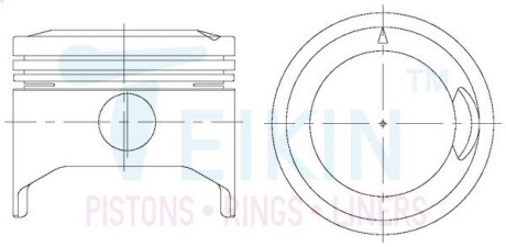 43176STD Поршні стандарт (STD) (к-кт на двигун) Mitsubishi 2G23 TEIKIN підбір по vin на Brocar