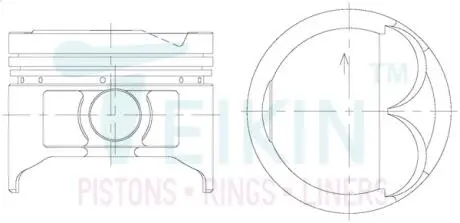 46258050 Поршні ремонт (+0.50мм) (к-кт на двигун) Toyota 5E-FE TEIKIN підбір по vin на Brocar