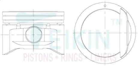 51151050 Поршні ремонт (+0.50мм) (к-кт на двигун) Hyundai G4GC TEIKIN підбір по vin на Brocar