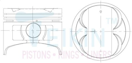 46310STD Поршні стандарт (STD) (к-кт на двигун) Toyota 4AGELC TEIKIN підбір по vin на Brocar