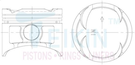 38149050 Поршні ремонт (+0.50мм) (к-кт на двигун) HONDA D16Z6 TEIKIN підбір по vin на Brocar