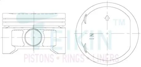 38207050 Поршні ремонт (+0.50мм) к-кт на двигун HONDA D16W7 TEIKIN підбір по vin на Brocar