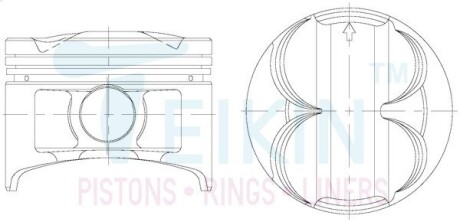 38155STD Поршні стандарт (STD) (к-кт на двигун) HONDA B16A2 TEIKIN підбір по vin на Brocar