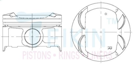 55110STD Поршні стандарт (STD) (к-кт на двигун) Subaru FB20 TEIKIN підбір по vin на Brocar