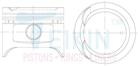 38600STD Поршні стандарт (STD) (к-кт на двигун) HONDA EV TEIKIN підбір по vin на Brocar