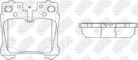 PN1844 Колодки задні LS460 NiBK підбір по vin на Brocar