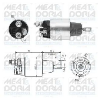 46286 Elektromagnes rozrusznika IVECO DAILY III, DAILY IV, MASSIF, RVI MASCOTT 2.3D-3.0D 01.99-08.11 MEAT&DORIA подбор по vin на Brocar