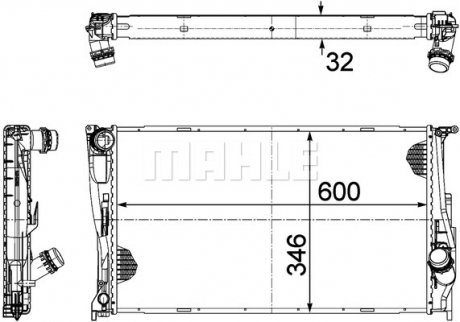 CR1085000P A_Радиатора 346 mm BMW MAHLE / KNECHT підбір по vin на Brocar