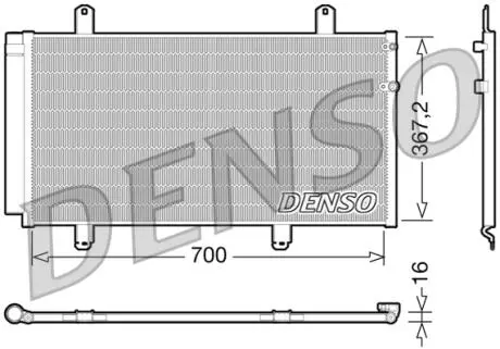 DCN51004 Радіатор кондиціонера DENSO підбір по vin на Brocar
