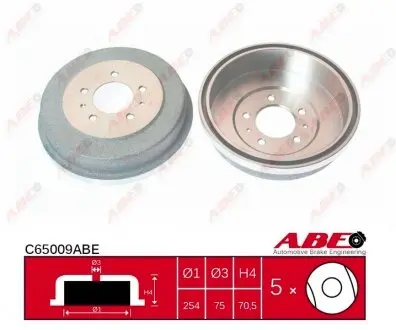 C65009ABE Гальмівний барабан ABE підбір по vin на Brocar