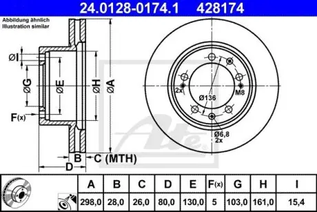 24012801741 Гальмівний диск ATE підбір по vin на Brocar