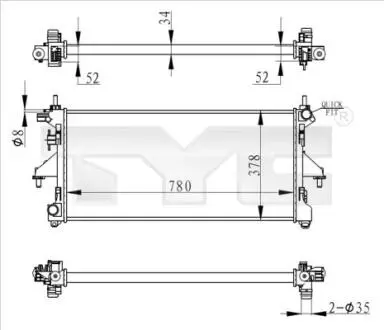 7090020R Теплообмінник TYC підбір по vin на Brocar