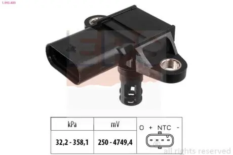 1993400 Датчик тиску повітря BMW 1 (F20/F21)125i /3 (F30/F80) 320i/5 (F10) 520i/528i /X1 (E84) 20i EPS підбір по vin на Brocar