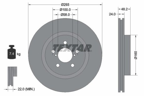 92327603 TARCZA HAM. SUBARU P. IMPREZA/XV 1,6-2,0 16- TEXTAR підбір по vin на Brocar