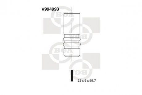 V994993 Клапан двигателя BGA підбір по vin на Brocar