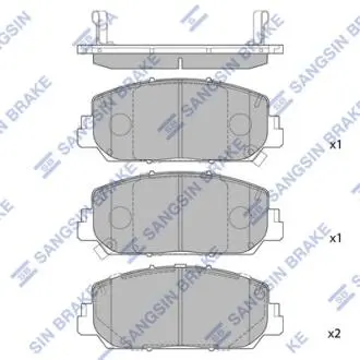 SP1789 Кт. Тормозные колодки Hi-Q (SANGSIN) подбор по vin на Brocar