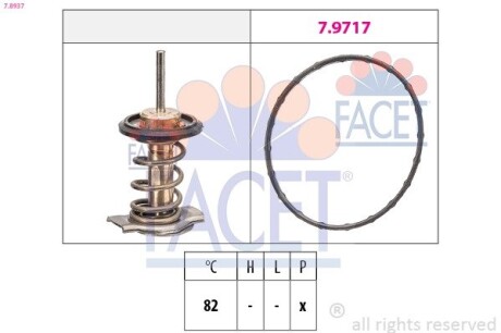 78937 Термостат FACET підбір по vin на Brocar