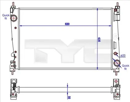 7250042R Теплообмінник TYC підбір по vin на Brocar