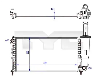 7090027R Теплообмінник TYC підбір по vin на Brocar