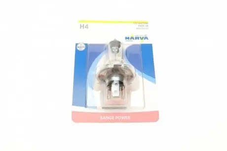 488784000 Автолампа H4 12V 60/55W P43t Range Power (+30%) (блістер/ 1шт) NARVA підбір по vin на Brocar