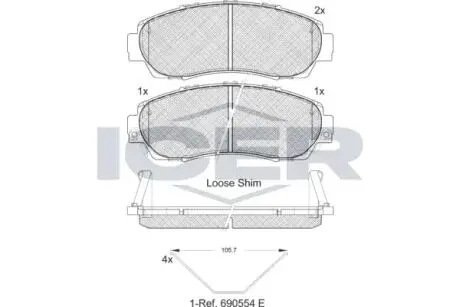181811200 Колодки тормозные (передние) Honda CR-V V 16- ICER подбор по vin на Brocar