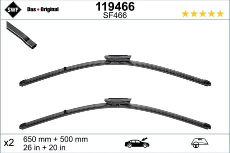 119466 Щетка стеклоочистителя SWF підбір по vin на Brocar