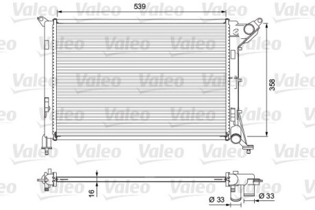 701730 Радиатор двигателя MINI (R50, R53), (R52) 1.6 06.01-11.07 VALEO підбір по vin на Brocar