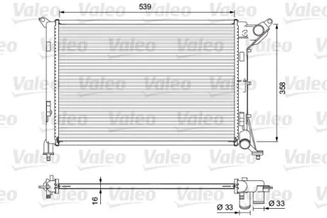 701730 Радіатор двигуна MINI (R50, R53), (R52) 1.6 06.01-11.07 VALEO підбір по vin на Brocar