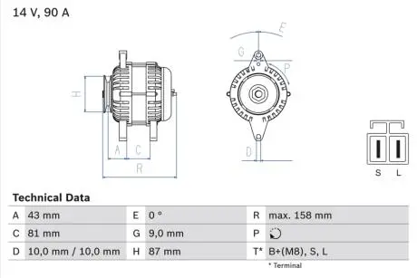 0986080430 Генератор BOSCH підбір по vin на Brocar