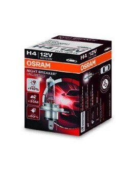 64193NBU Автолампа H4 12V 60/55W P43t NightBreaker Unlimited +110% OSRAM підбір по vin на Brocar