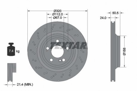 92317505 TARCZA HAM. DB T. SL R231 3,0-4,7 12- TEXTAR підбір по vin на Brocar