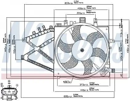 85190 Вентилятор, охлаждение двигателя NISSENS підбір по vin на Brocar