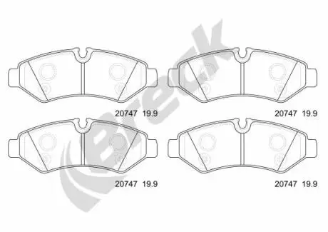 207470070300 Гальмівні колодки, дискові BRECK підбір по vin на Brocar