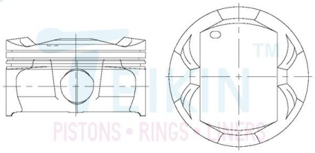 46399050 Поршні ремонт (+0.50мм) (к-кт на двигун) Toyota 1UR-FE 4.6L Lexus GX460, TLC200, Tundra TEIKIN підбір по vin на Brocar