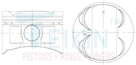 38156050 Поршні ремонт (+0.50мм) (к-кт на двигун) Honda Prelude H22A TEIKIN підбір по vin на Brocar