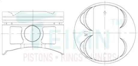 38156050 Поршні ремонт (+0.50мм) (к-кт на двигун) Honda Prelude H22A TEIKIN підбір по vin на Brocar