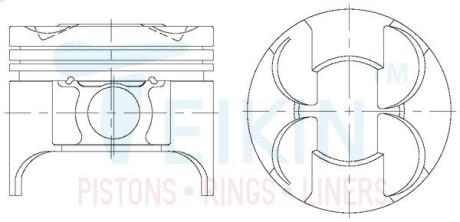 42602050 Поршні ремонт (+0.50мм) (к-кт на двигун) Mazda 2.0 (FE) TEIKIN підбір по vin на Brocar