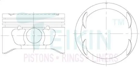 56107050 Поршні ремонт (+0.50мм) (к-кт на двигун) Opel C20XE TEIKIN підбір по vin на Brocar