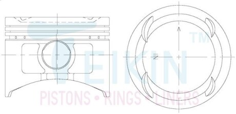 38651050 Поршні ремонт (+0.50мм) (к-кт на двигун) Honda F22A TEIKIN підбір по vin на Brocar