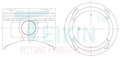 38651050 Поршні ремонт (+0.50мм) (к-кт на двигун) Honda F22A TEIKIN підбір по vin на Brocar
