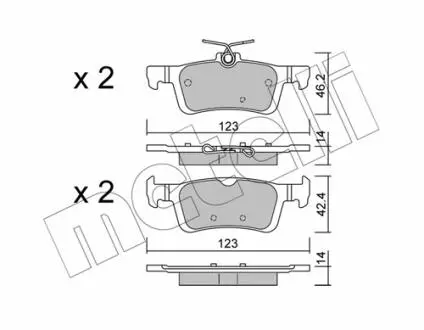 2209861 Колодки гальмівні (задні) Ford Fiesta 1.0 EcoBoost 17- METELLI підбір по vin на Brocar