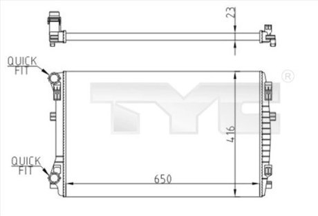 7370071R Радиатор охлаждения VW Passat/Golf VII 12- TYC подбор по vin на Brocar