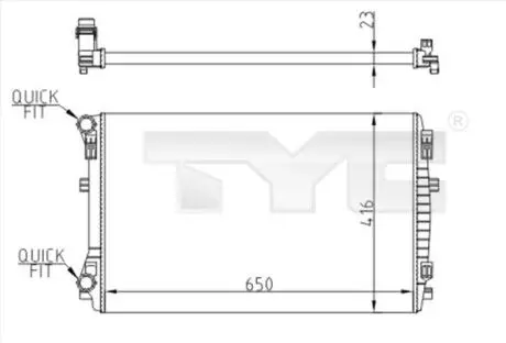 7370071R Радиатор охлаждения VW Passat/Golf VII 12- TYC подбор по vin на Brocar