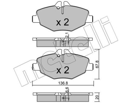 2205620 Тормозные колодки, дисковый тормоз (набор) METELLI подбор по vin на Brocar