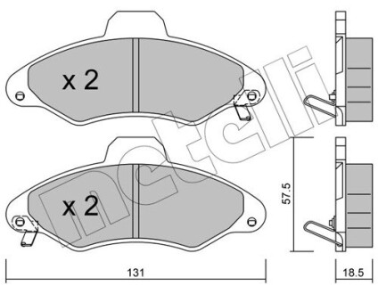 2200711 Гальмівні колодки, дискове гальмо (набір) METELLI підбір по vin на Brocar