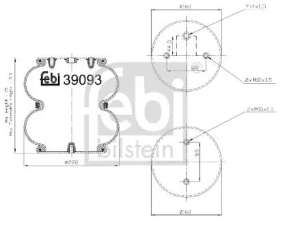 39093 Кожух пневматической рессоры FEBI BILSTEIN підбір по vin на Brocar