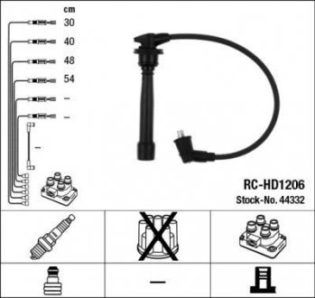 RCHD1206 Комплект проводов зажигания NGK підбір по vin на Brocar